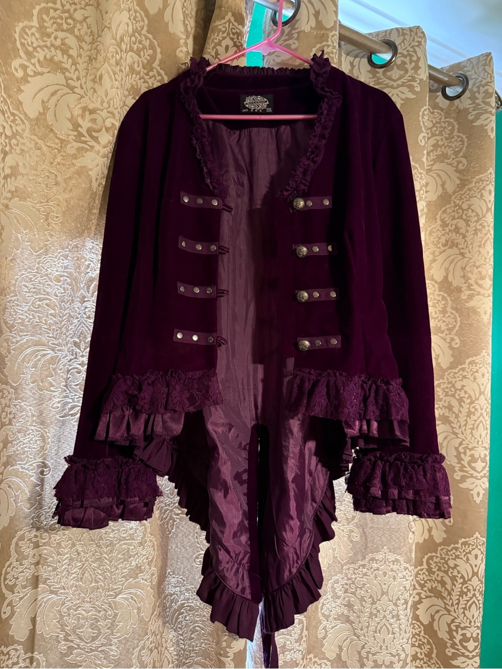 STUNNING Women's Purple Victorian Military-Style TailCoat Size 12